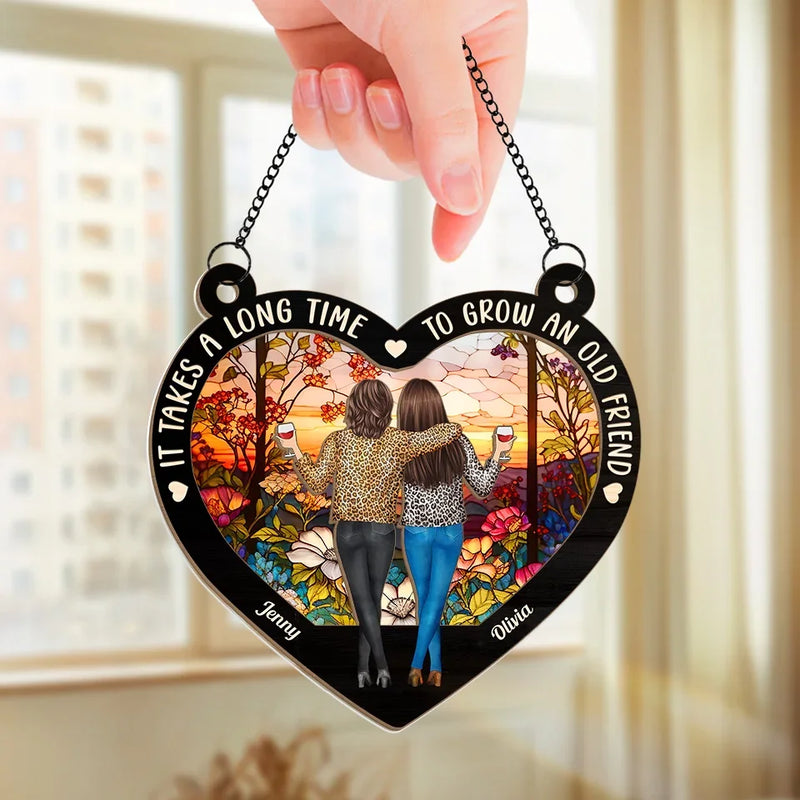 Friends That Slay Together, Stay Together - Bestie Personalized Window Hanging Suncatcher Ornament - Christmas Gift For Best Friends, BFF, Sisters