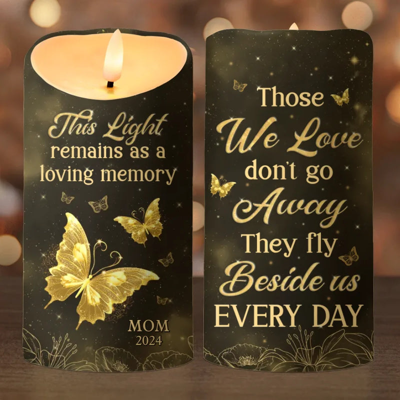 This Light Symbolizes A Love That Never Fades - Memorial Personalized Custom LED Candle - Sympathy Gift, Christmas Gift For Family Members