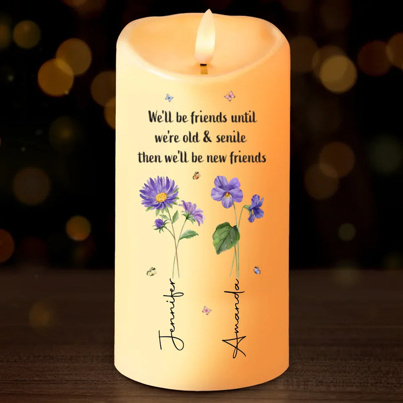 Bloom Where We Grow, Bestie - Bestie Personalized Custom LED Candle - Christmas Gift For Best Friends, BFF, Sisters