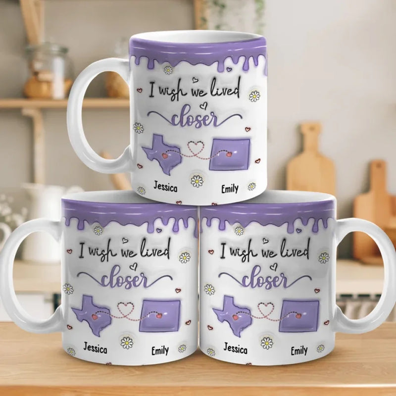 Every Moment Spent With You Is A Cherished Memory - Bestie Personalized Custom 3D Inflated Effect Printed Mug - Christmas Gift For Best Friends, BFF, Sisters