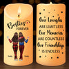 Simply Having A Wonderful Christmastime With Besties - Bestie Personalized Custom LED Candle - Christmas Gift For Best Friends, BFF, Sisters
