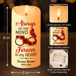 Cardinals Remind Us That Love Is Always Present - Memorial Personalized Custom LED Candle - Sympathy Gift, Christmas Gift For Family