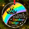 Cherished Moments, Everlasting Love - Memorial Personalized Custom Circle Glass Ornament - Christmas Gift, Sympathy Gift For Pet Owners, Pet Lovers