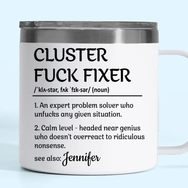 I Appreciate The Effort You Put Into Your Work - Coworker Personalized Custom 14oz Stainless Steel Tumbler With Handle - Gift For Coworkers, Work Friends, Colleagues