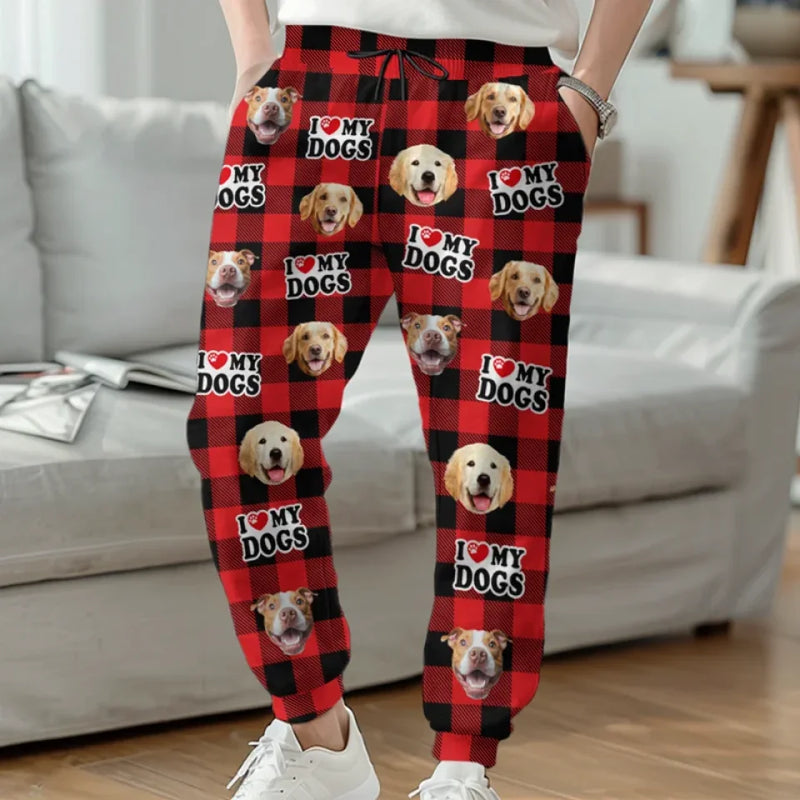 Custom Photo I Love My Fur Baby - Dog & Cat Personalized Custom Unisex Sweatpants - Christmas Gift For Pet Owners, Pet Lovers