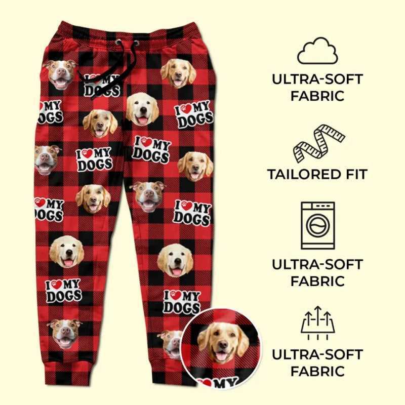 Custom Photo I Love My Fur Baby - Dog & Cat Personalized Custom Unisex Sweatpants - Christmas Gift For Pet Owners, Pet Lovers