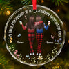 Friends Who Laugh Together, Stay Together - Bestie Personalized Custom Circle Glass Ornament - Christmas Gift For Best Friends, BFF, Sisters