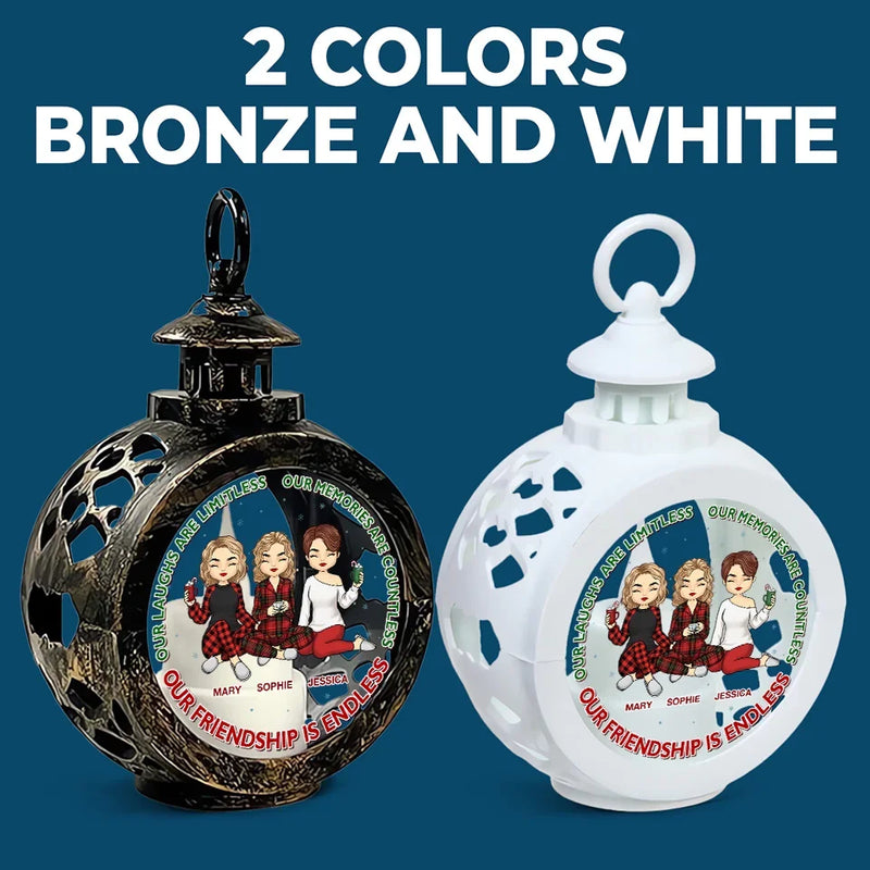 Our Friendship Is Endless - Bestie Personalized Custom Candlelight Lantern Ornament - Christmas Gift For Best Friends, BFF, Sisters