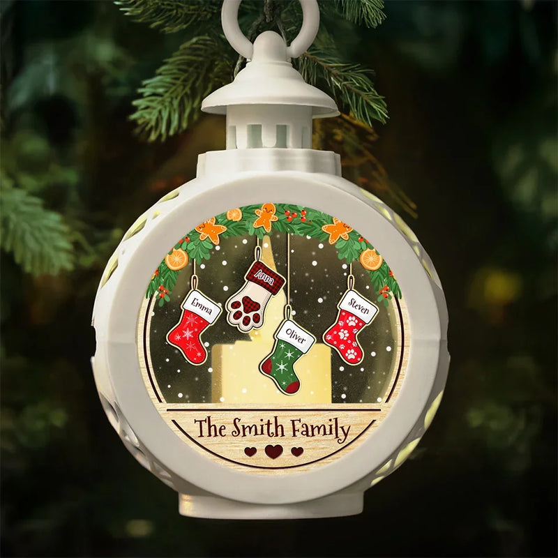 Believe In The Magic Of Christmas - Family Personalized Custom Candlelight Lantern Ornament - Christmas Gift For Family Members