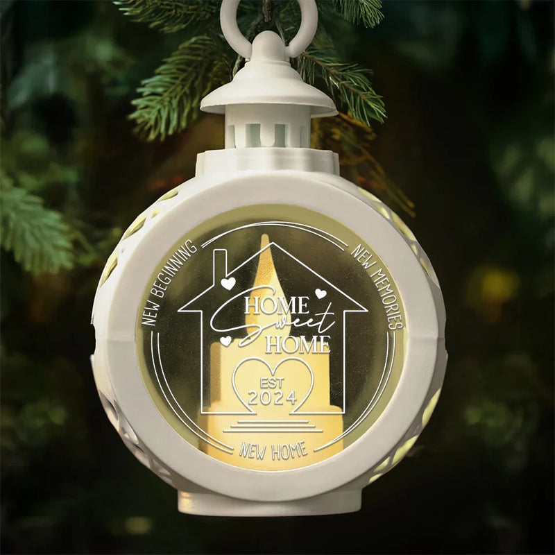 Our New Home, Our New Memories - Couple Candlelight Lantern Ornament - Christmas Gift For Husband Wife, Anniversary