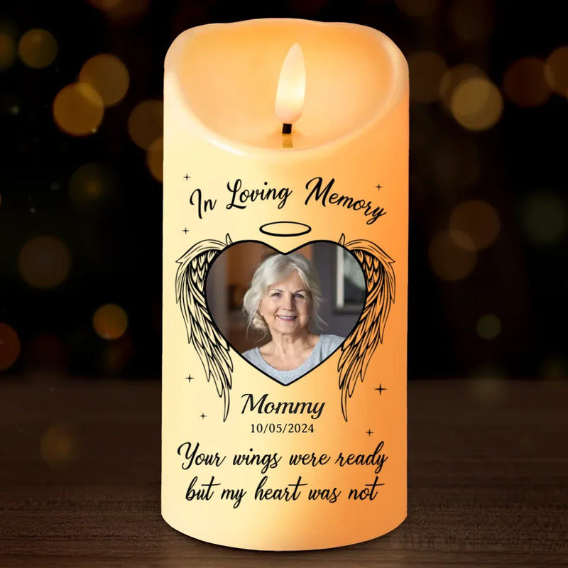 Custom Photo Honoring A Life Well-Lived - Memorial Personalized Custom LED Candle - New Arrival, Christmas Gift, Sympathy Gift For Family Members