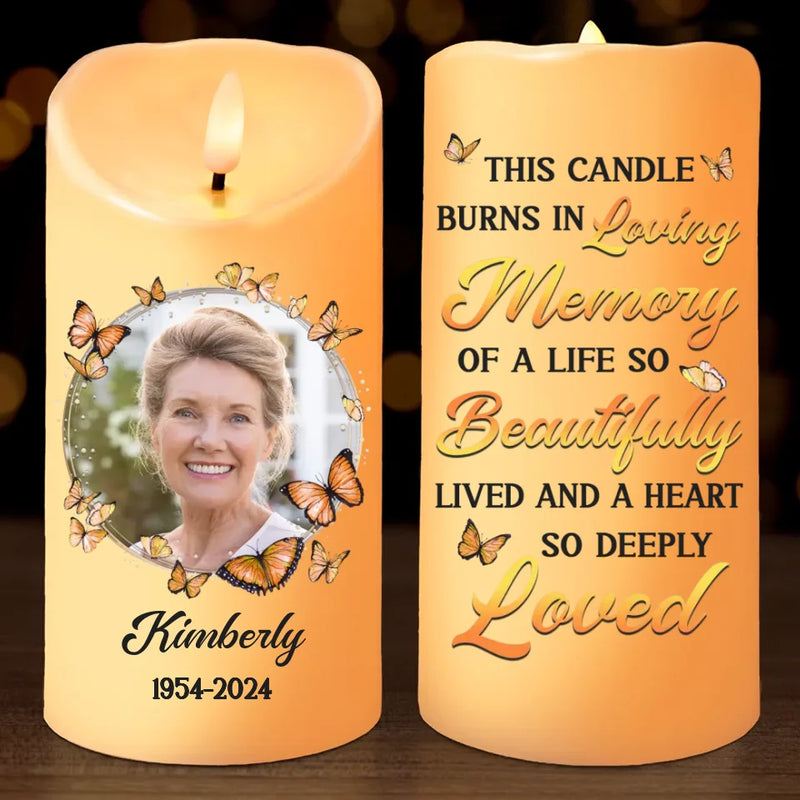 Custom Photo You Are Never Gone From My Heart - Memorial Personalized Custom LED Candle - New Arrival, Christmas Gift, Sympathy Gift For Family Members