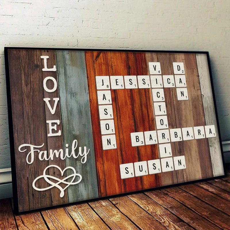 Love Grows Best In Little Houses - Family Personalized Custom Horizontal Poster - Christmas Gift For Family Members