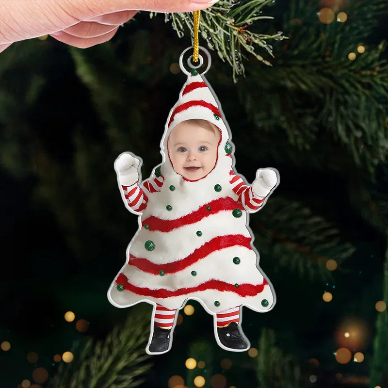 Custom Photo Santa’s Littlest Helper Is The Cutest One Of All - Family Personalized Custom Ornament - Acrylic Custom Shaped - Christmas Gift For Baby Kids, Newborn Baby, First Christmas