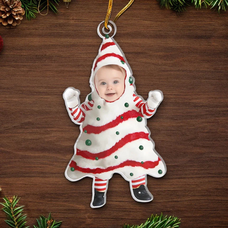 Custom Photo Santa’s Littlest Helper Is The Cutest One Of All - Family Personalized Custom Ornament - Acrylic Custom Shaped - Christmas Gift For Baby Kids, Newborn Baby, First Christmas
