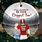 I'll Always Be Your Biggest Fan - Personalized Custom Ornament - Ceramic Round Shaped - Christmas Gift For Couple, Sports Fans