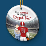 I'll Always Be Your Biggest Fan - Personalized Custom Ornament - Ceramic Round Shaped - Christmas Gift For Couple, Sports Fans