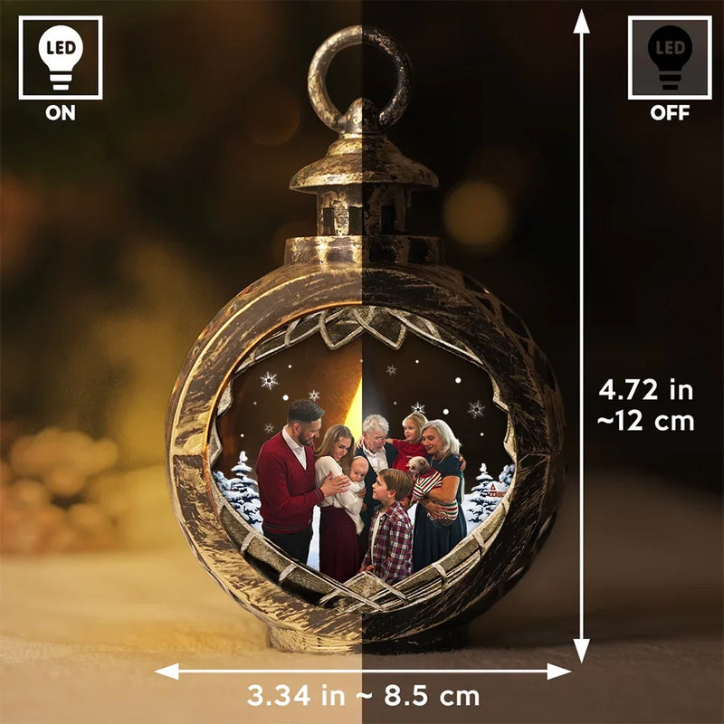 Custom Photo Christmas Keeps Us All Sticking Together - Family Personalized Custom Candlelight Lantern Ornament - Christmas Gift For Family Members