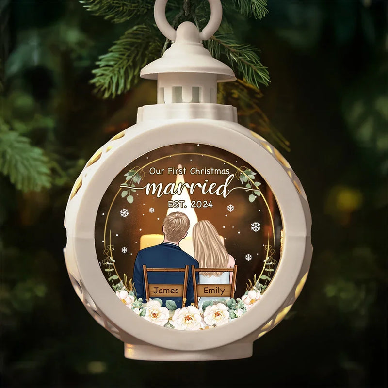 Together For Our First Christmas - Couple Personalized Custom Candlelight Lantern Ornament - Christmas Gift For Husband Wife, Anniversary, First Christmas