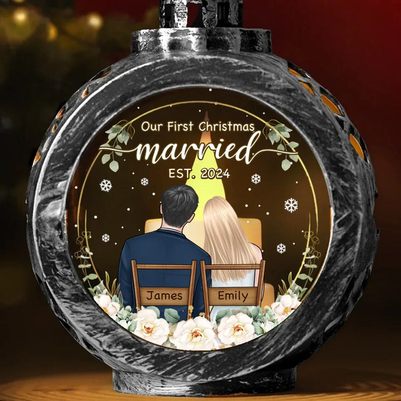 Together For Our First Christmas - Couple Personalized Custom Candlelight Lantern Ornament - Christmas Gift For Husband Wife, Anniversary, First Christmas