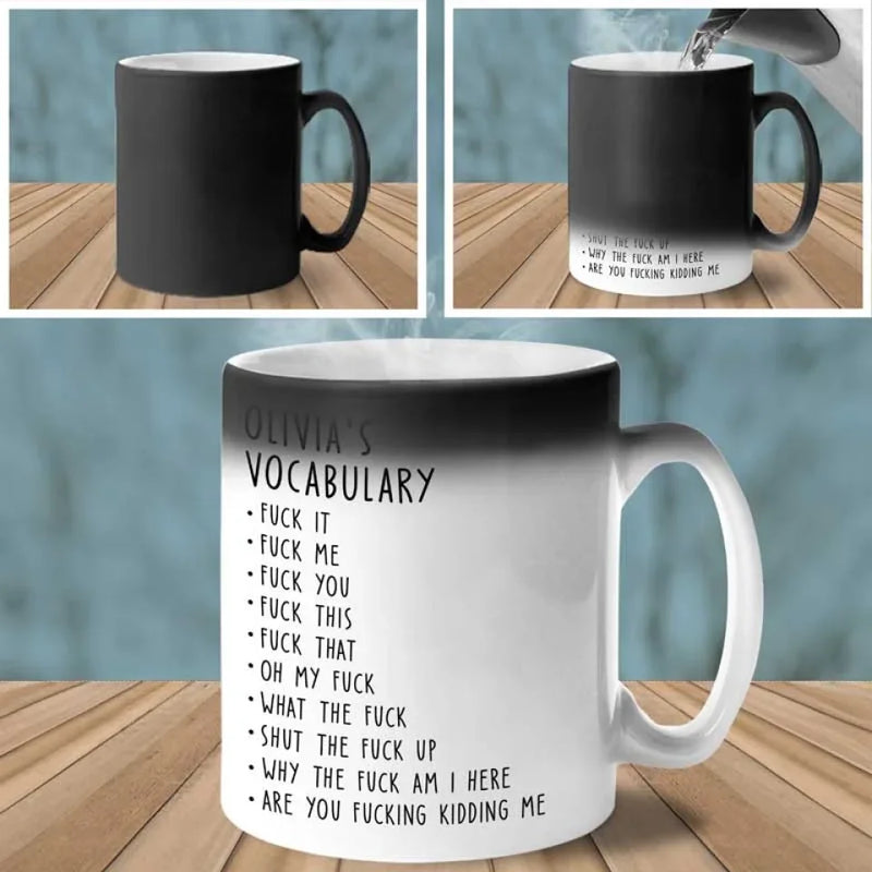 Caution, Strong Language Ahead - Personalized Custom Color Changing Mug - Christmas Gift For Coworkers, Work Friends, Colleagues
