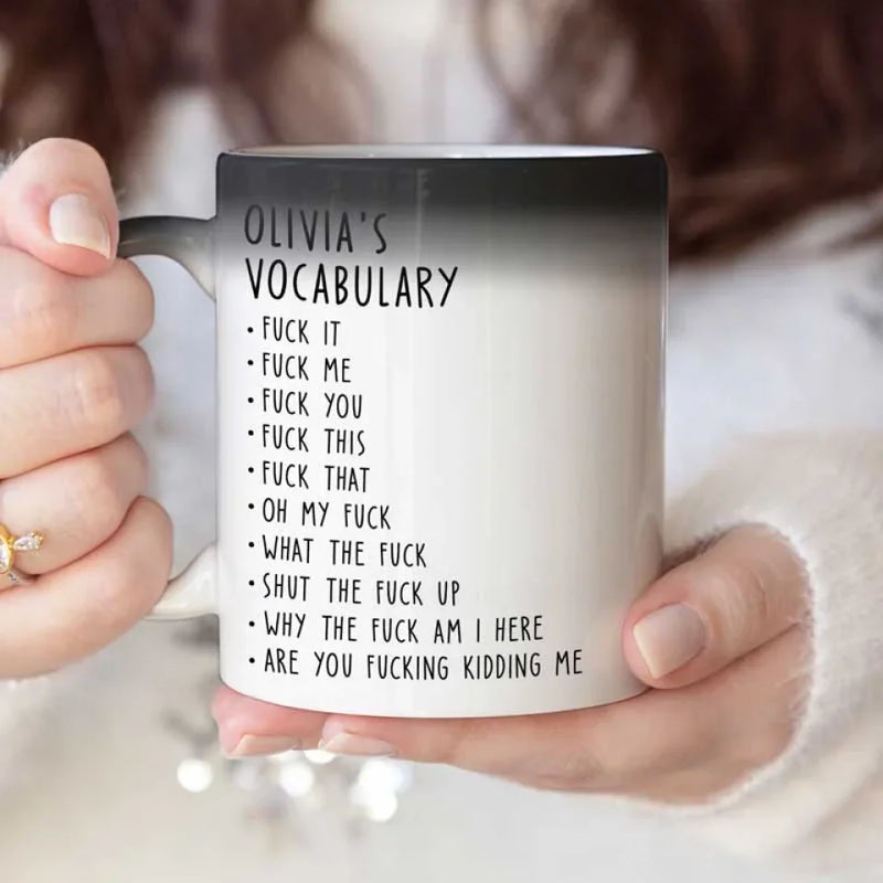 Caution, Strong Language Ahead - Personalized Custom Color Changing Mug - Christmas Gift For Coworkers, Work Friends, Colleagues