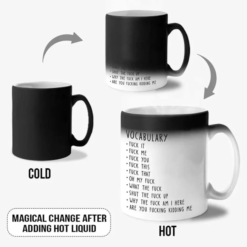 Caution, Strong Language Ahead - Personalized Custom Color Changing Mug - Christmas Gift For Coworkers, Work Friends, Colleagues