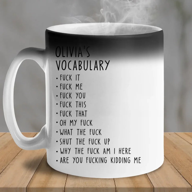 Caution, Strong Language Ahead - Personalized Custom Color Changing Mug - Christmas Gift For Coworkers, Work Friends, Colleagues