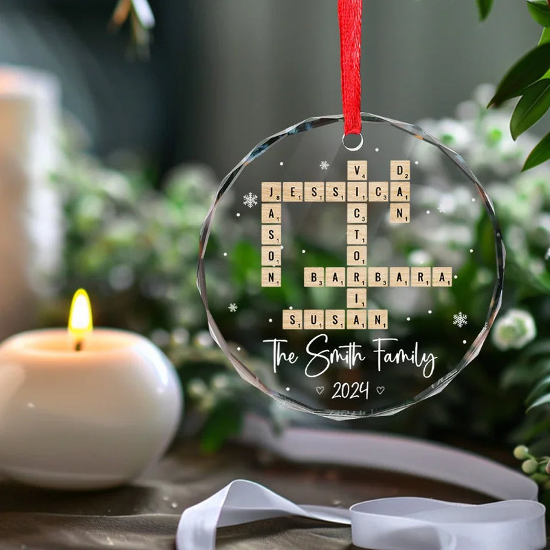 Sending Love And Comfort During This Time - Family Personalized Custom Circle Glass Ornament - New Arrival, Christmas Gift For Family Members AMZ