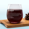 Happiness Is Your Sister Being Your Best Friend - Bestie Personalized Custom Wine Glass - Gift For Best Friends, BFF, Sisters