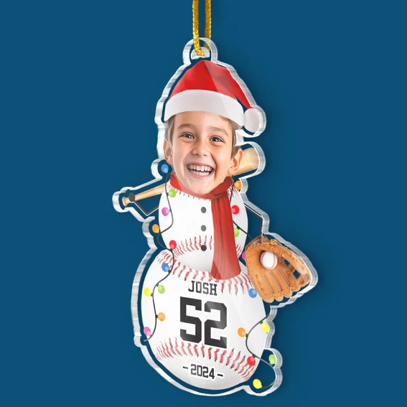 Custom Photo Play Like A Champion - Personalized Custom Ornament - Acrylic Custom Shaped - Christmas Gifts For Players, Team, Boys