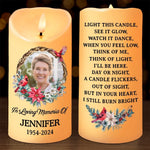 Custom Photo I'll Always Be Here In My Heart, Forever And Always - Memorial Personalized Custom LED Candle - Sympathy Gift, Christmas Gift For Family