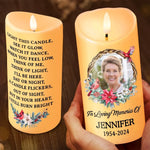 Custom Photo I'll Always Be Here In My Heart, Forever And Always - Memorial Personalized Custom LED Candle - Sympathy Gift, Christmas Gift For Family