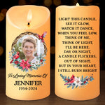 Custom Photo I'll Always Be Here In My Heart, Forever And Always - Memorial Personalized Custom LED Candle - Sympathy Gift, Christmas Gift For Family