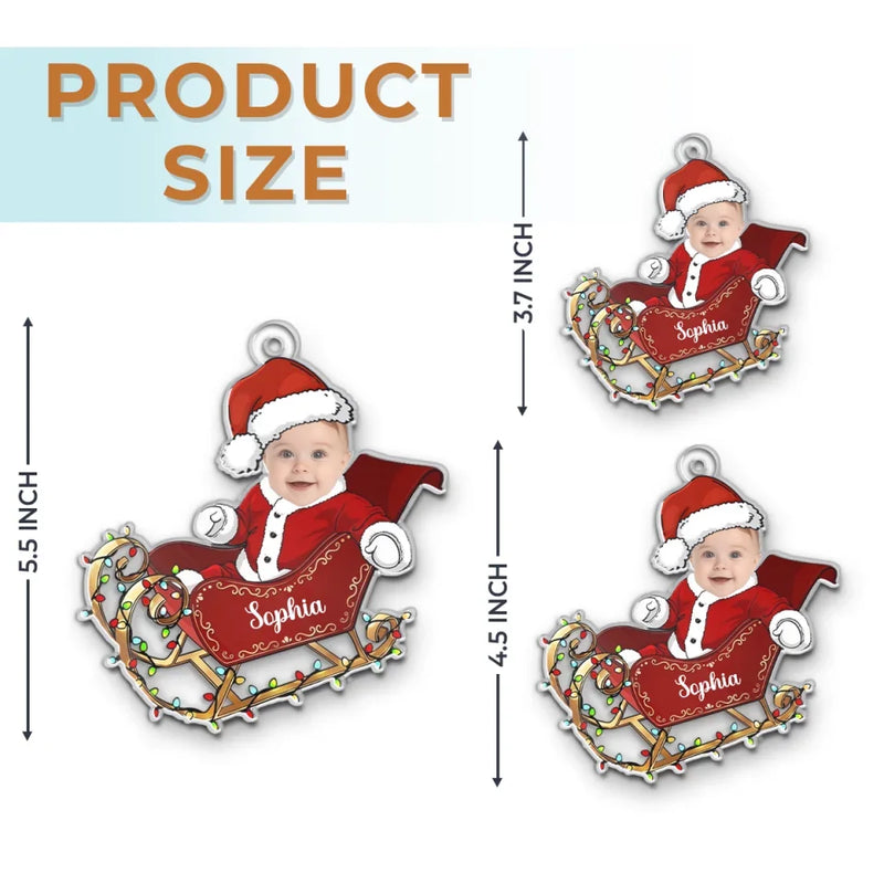 Custom Photo My Little Santa Is The Reason This Christmas Feels Extra Special - Family Personalized Custom Ornament - Acrylic Custom Shaped - Christmas Gift For Baby Kids, Newborn Baby