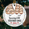 A Lifetime Is Never Enough With You - Couple Personalized Custom 3D Inflated Effect Printed Ornament - Ceramic Round Shaped - New Arrival, Christmas Gift For Husband Wife, Anniversary AMZ