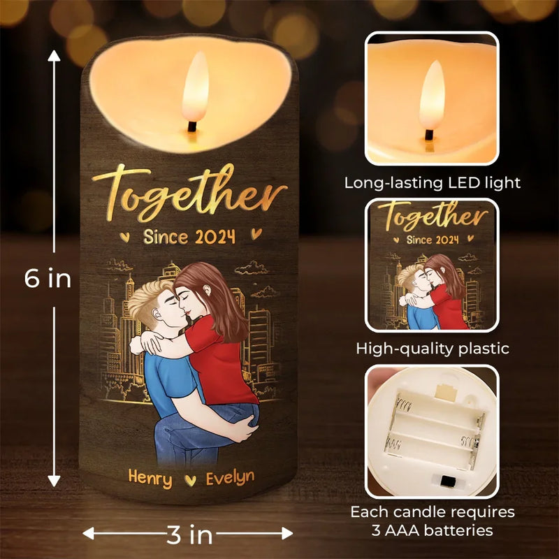 I Love You The Most - Couple Personalized Custom LED Candle - Christmas Gift For Husband Wife, Anniversary