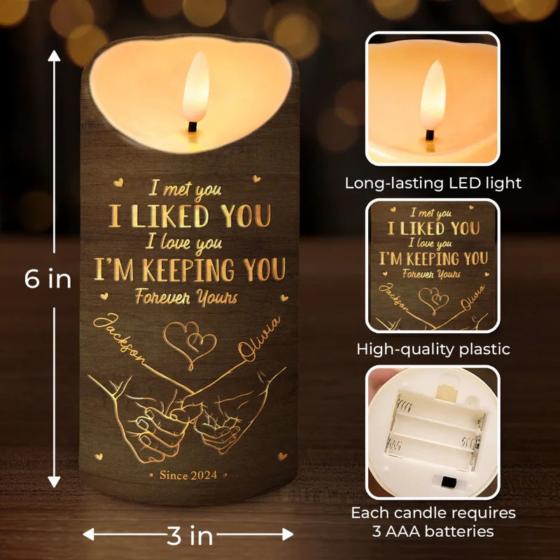 With You, I’m Never Lost - Couple Personalized Custom LED Candle - Christmas Gift For Husband Wife, Anniversary