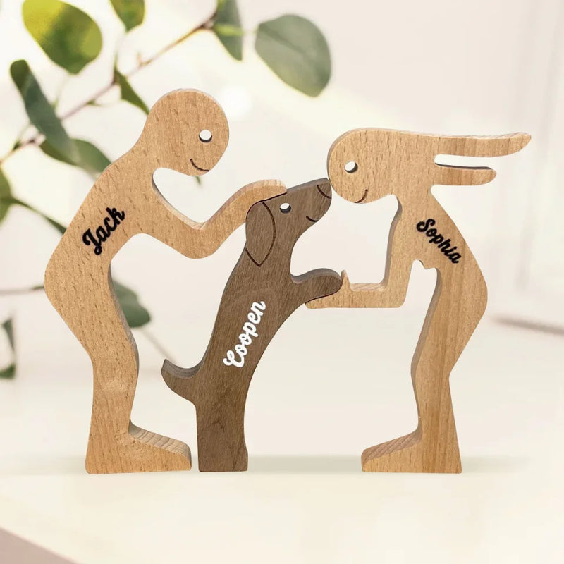 Custom Name Three-Figure Display Decor - Personalized Custom Sculpture