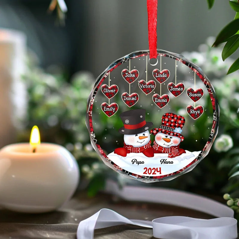Grandma, Your Love Has Shaped Me In Lasting Ways - Family Personalized Custom Circle Glass Ornament - New Arrival, Christmas Gift For Grandma, Grandpa AMZ