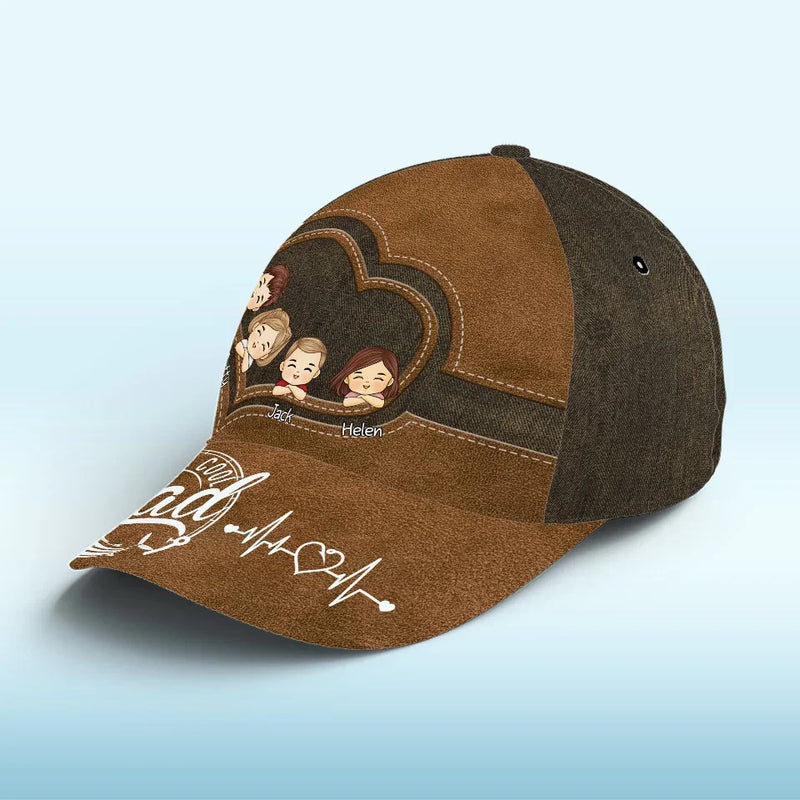 Reel Cool Papa - Family Personalized Custom Hat, All Over Print Classic Cap - Christmas Gift Gift For Dad, Grandpa, Fishing Lovers