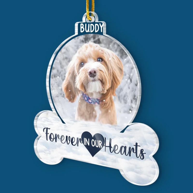 Custom Photo You Left Paw Prints On Our Hearts - Memorial Personalized Custom Ornament - Acrylic Custom Shaped - New Arrival, Sympathy Gift, Christmas Gift For Pet Owners, Pet Lovers AMZ