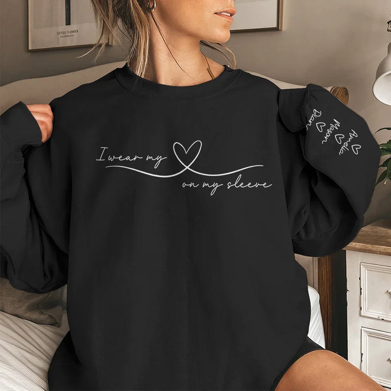 Time Together As A Family Is A Gift - Family Personalized Custom Unisex Sweatshirt, Hoodie With Design On Sleeve - Christmas Gift For Family Members