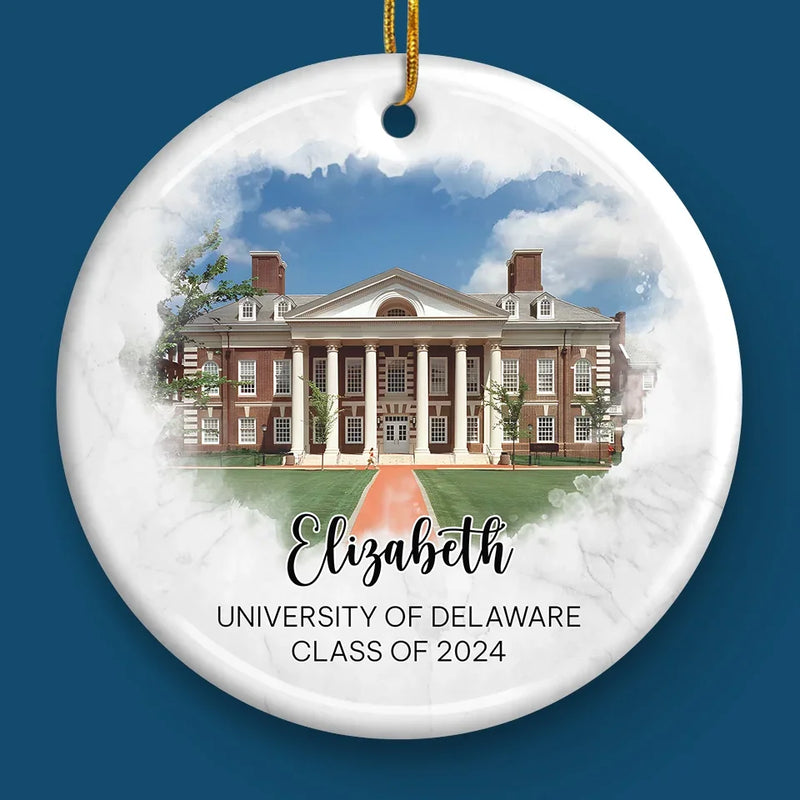 Custom Photo Chase Your Dreams And Make Them A Reality - Family Personalized Custom Ornament - Ceramic Round Shaped - Christmas Gift, Graduation Gift For Family Members, Siblings, Brothers, Sisters