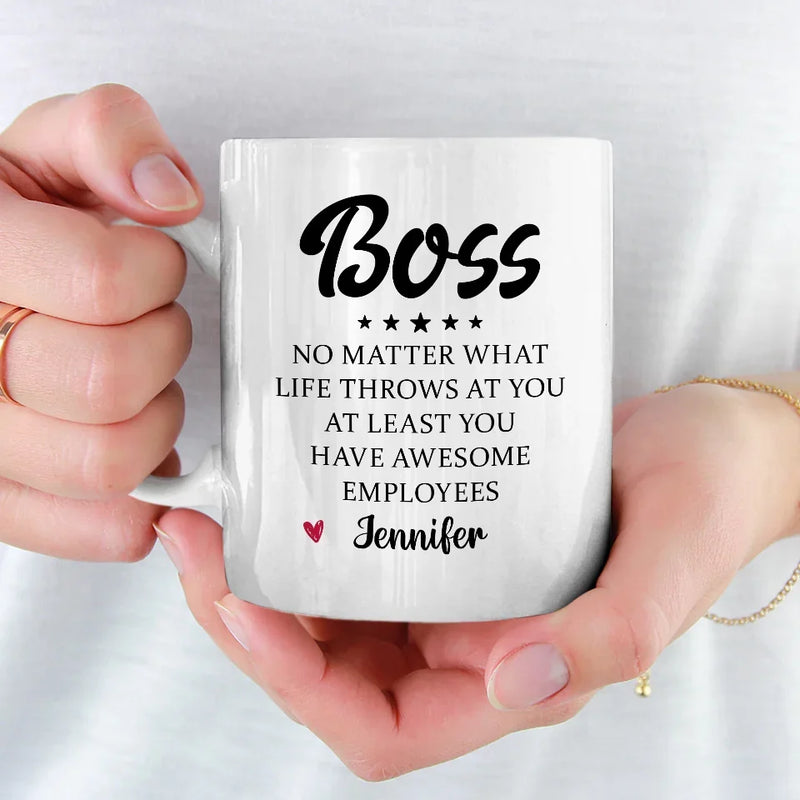 A Great Boss Creates Great Teams - Coworker Personalized Custom Mug - Christmas Gift For Coworkers, Work Friends, Colleagues