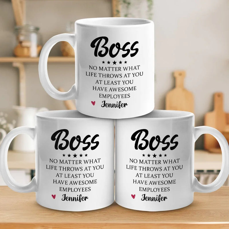 A Great Boss Creates Great Teams - Coworker Personalized Custom Mug - Christmas Gift For Coworkers, Work Friends, Colleagues