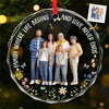 Custom Photo Cherishing Every Moment The Timeless Beauty Of Family - Family Personalized Custom Circle Glass Ornament - Christmas Gift For Family Members