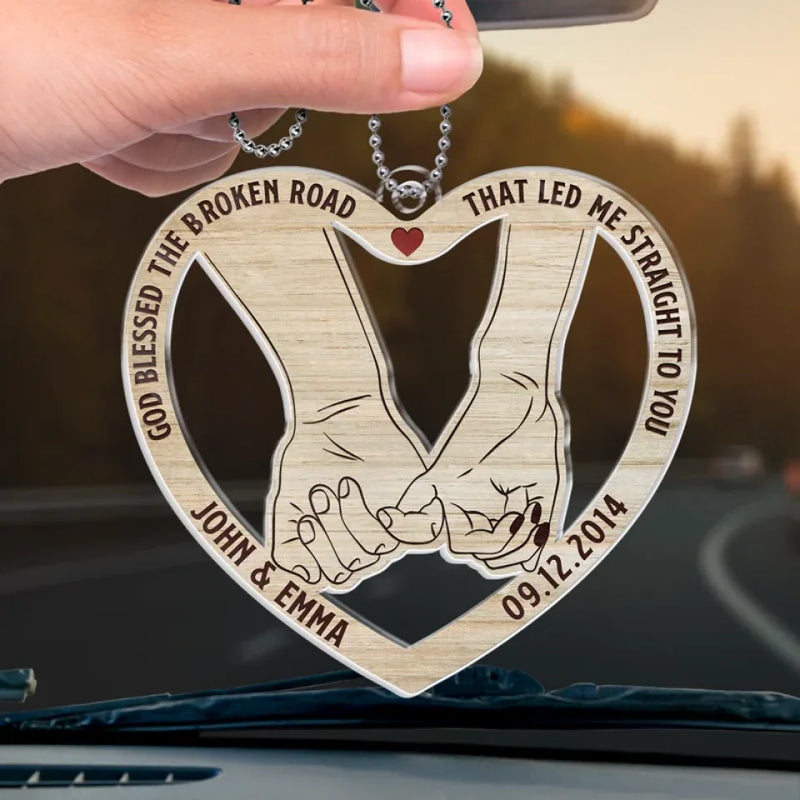 Get Home Safe - Couple Personalized Custom Car Ornament - Acrylic Custom Shaped - Christmas Gift For Husband Wife, Anniversary