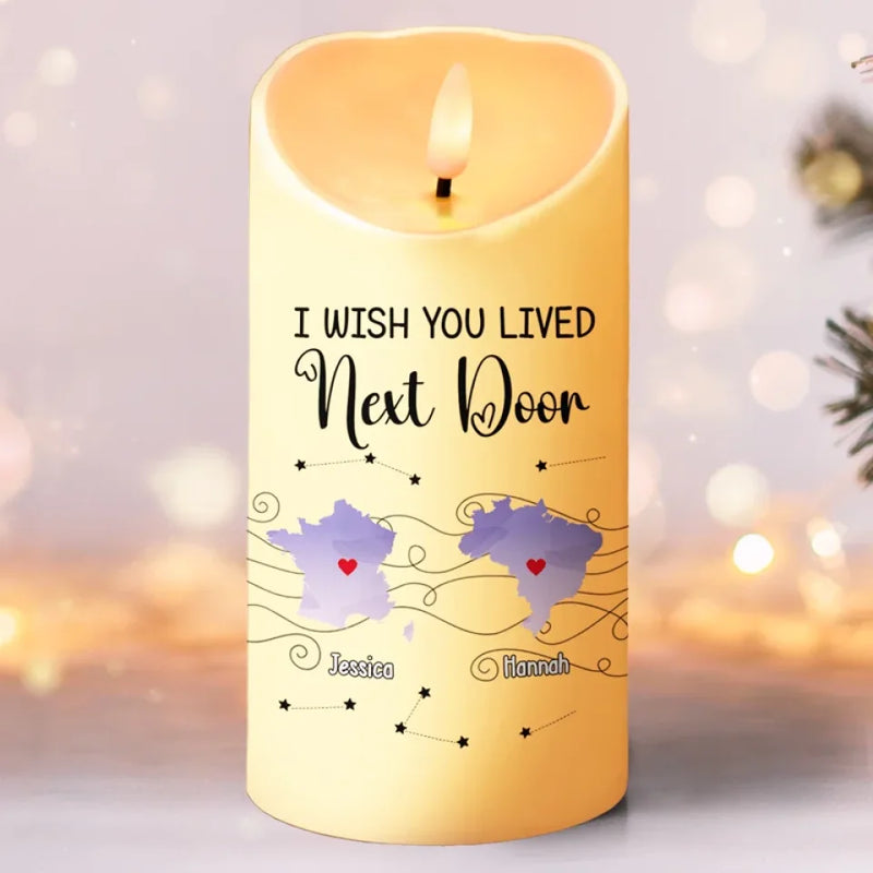 Far Apart, But Always Connected - Bestie Personalized Custom LED Candle - Christmas Gift For Best Friends, BFF, Sisters