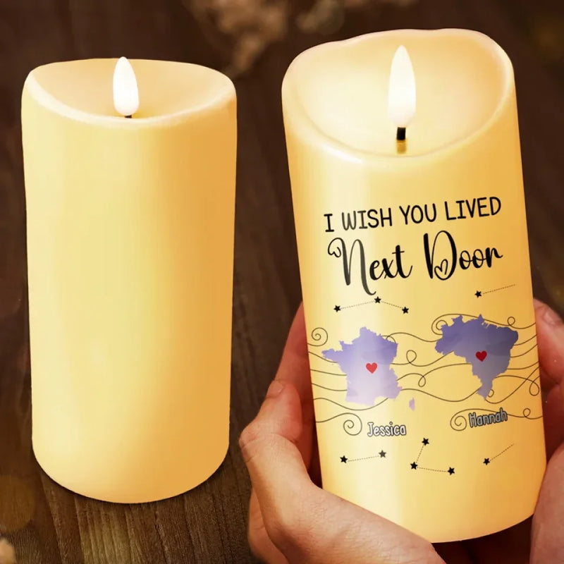 Far Apart, But Always Connected - Bestie Personalized Custom LED Candle - Christmas Gift For Best Friends, BFF, Sisters